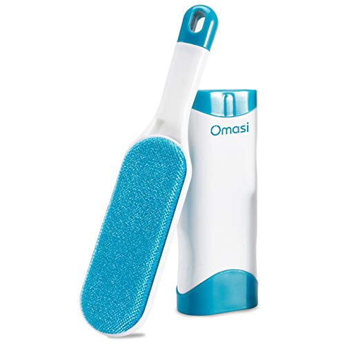 Omasi Quitapelos para Mascotas, Removedor de Pelo para Mascotas Cepillo de Limpieza Removedor de Pelaje para Perro y Gato, Mágico Depilación Eliminador de Pelo para Animales- Azul