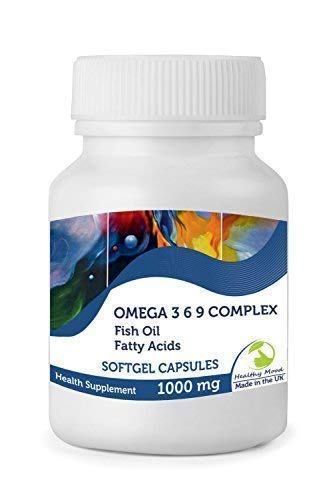 Omega-3 6 9 Complejo 1000MG Aceite de Pescado Ácidos Grasos Omega 3 6 9 Salud Suplemento Alimenticio Vitaminas 30/60/90/120/180/250 Softgel Cápsulas Linaza Girasol Semillas E Nutrición Gran Bretaña