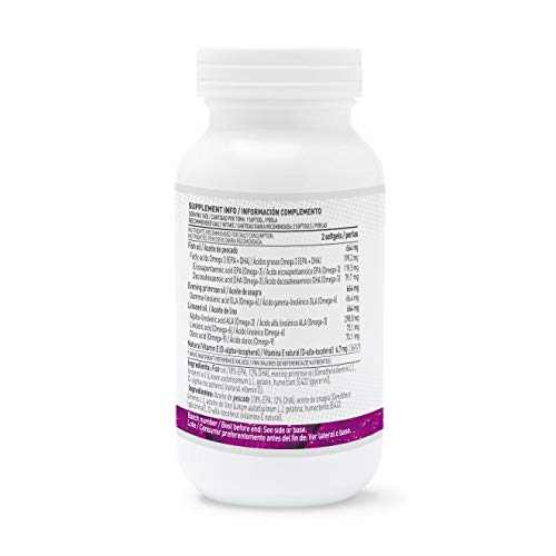 Omega 3 6 9 de HSN | Aceite de Pescado, Onagra y Lino | Ácidos Grasos Esenciales: Linolénico + Linoleico + Oleico | Con Vitamina E, Sin Gluten, Sin Lactosa, 30 perlas
