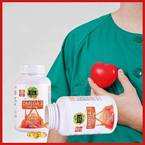 Omega 3 Cápsulas | Complemento alimenticio de Aceite de Pescado | Rico en EPA y DHA Para Mejorar la Absorción del Organismo | 225 Cápsulas - Aquisana