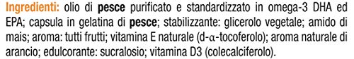 Omegor Kids - Cápsulas Blandas, en Gelatina de Pescado, Endulzadas y Masticables, 250 mg de omega-3 DHA, 60 Cápsulas