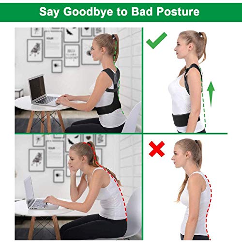 OMERIL Corrector Postura Espalda, Corrector de Postura Ajustable y Respirable para Espalda, Hombros y Clavícula, 2 Hombreras, Corregir Postura Espalda Recta Soporte para Hombres y Mujer - Actualizado
