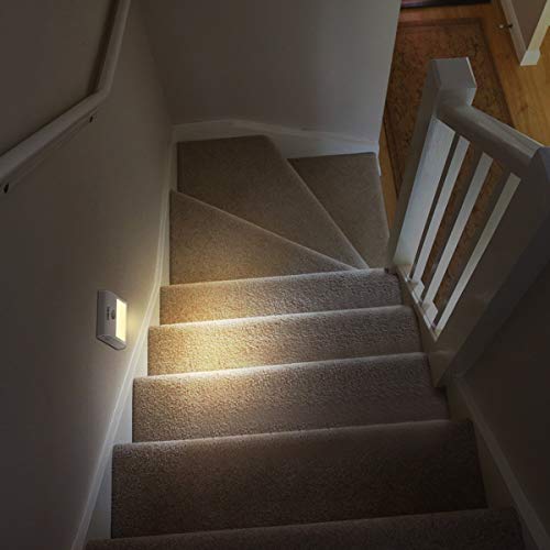 OMERIL Luz Nocturna con Sensor de Movimiento (2 Piezas), Luz Armario con 7 LED, 3 Modos y Imán Incorporado, Luz Presencia LED Pilas para Armario, Dormitorio, Escalera, Pasillo, Cocina, Baño, Garaje