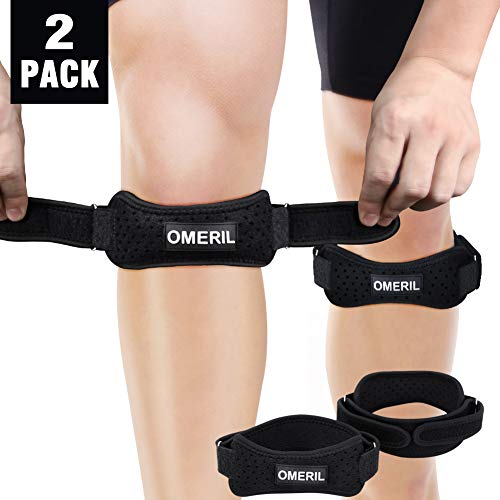 OMERIL Rodilleras Deportivas, Rodilleras Ajustable (2Pack) para Estabilizador de Articulación, Rodilla Protector para Hombre y Mujer, Soporte de Rodilleras para Correr, Saltar, Sentadillas, Tenis