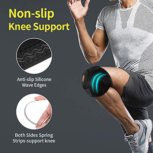 OMERIL Rodilleras Menisco y Ligamento, Rodilleras Neopreno Transpirable y Antideslizante para Hombre y Mujer, Rodillera Menisco para Artrosis, Esguince, Apoyo para Crossfit Correr Fútbol Fitness