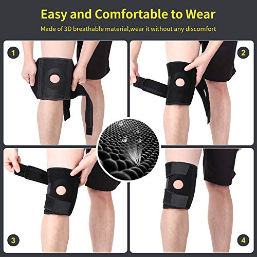 OMERIL Rodilleras Menisco y Ligamento, Rodilleras Neopreno Transpirable y Antideslizante para Hombre y Mujer, Rodillera Menisco para Artrosis, Esguince, Apoyo para Crossfit Correr Fútbol Fitness