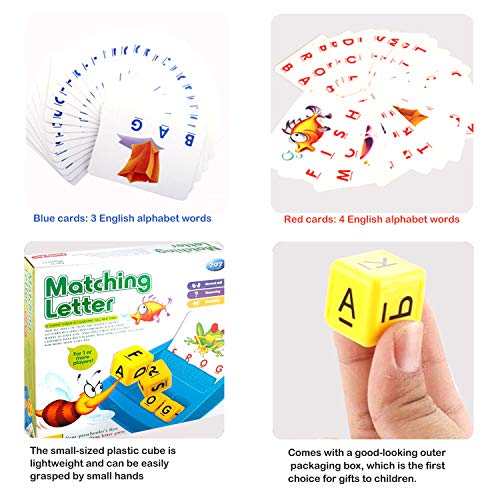 OMG Juguete educativos El Abecedario, Matching Letter Puzzle Learn Board Juego de Escritorio, Alfabeto Juguete Educativo para 2-6 años Niños Niñas Niños, Juegos de Memoria de ortografía