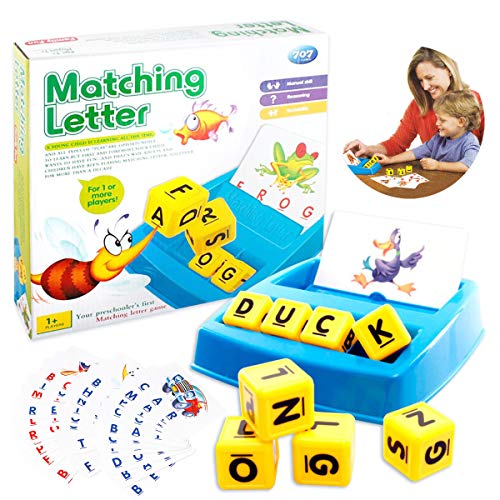 OMG Juguete educativos El Abecedario, Matching Letter Puzzle Learn Board Juego de Escritorio, Alfabeto Juguete Educativo para 2-6 años Niños Niñas Niños, Juegos de Memoria de ortografía