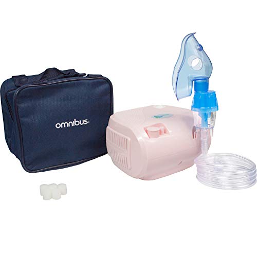 Omnibus BR-CN116B - Nuevo inhalador compresor Inhalador compacto para inhaladores bebe electrico (Rosa pálido)