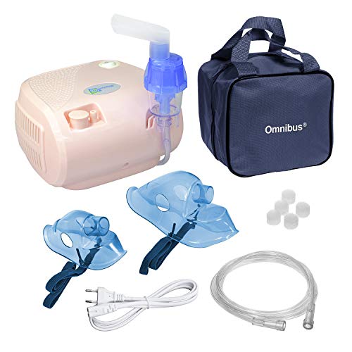 Omnibus BR-CN116B - Nuevo inhalador compresor Inhalador compacto para inhaladores bebe electrico (Rosa pálido)