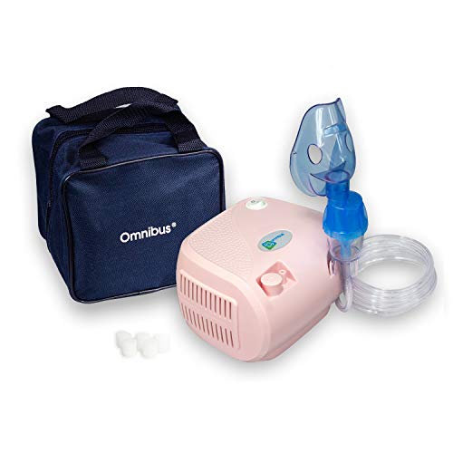 Omnibus BR-CN116B - Nuevo inhalador compresor Inhalador compacto para inhaladores bebe electrico (Rosa pálido)