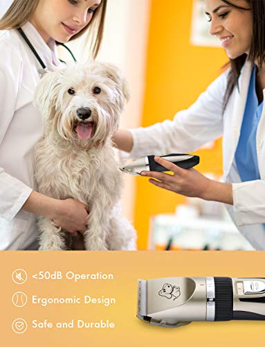 OMORC Cortapelos Perros, Set Máquina Cortar Pelo Profesional Inalámbrico y Recargable, Silencioso para Mascotas Pequeñas Medianas y Grande