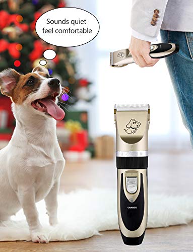 OMORC Cortapelos Perros, Set Máquina Cortar Pelo Profesional Inalámbrico y Recargable, Silencioso para Mascotas Pequeñas Medianas y Grande