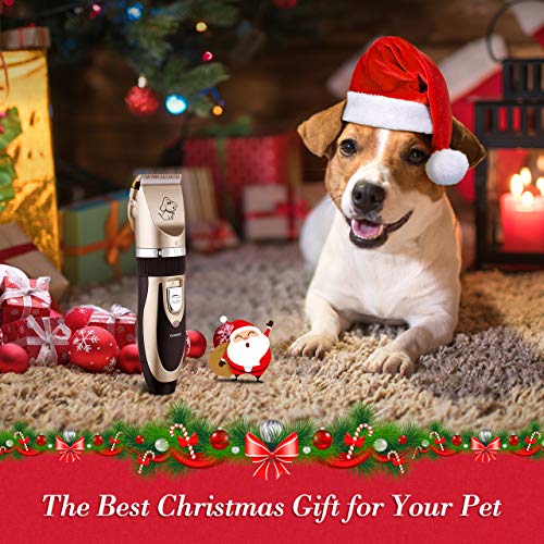 OMORC Cortapelos Perros, Set Máquina Cortar Pelo Profesional Inalámbrico y Recargable, Silencioso para Mascotas Pequeñas Medianas y Grande