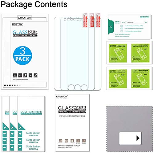 OMOTON [3 Unidades] Protector Pantalla iPhone 7 Plus iPhone 8 Plus Cristal Templado [2.5d Borde] 9H Dureza