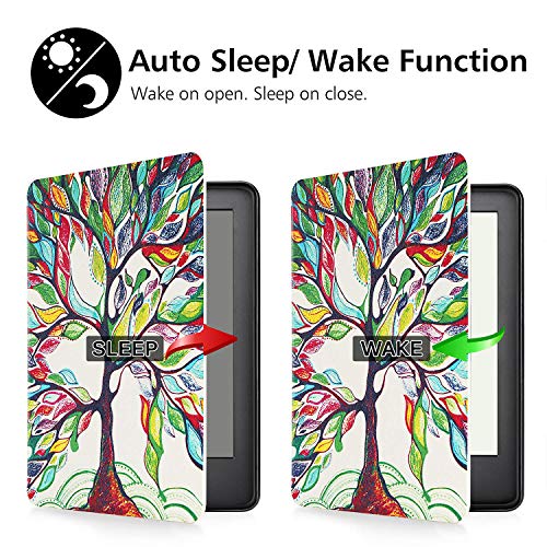 OMOTON Funda Nuevo Kindle 2019 Carcasa Nuevo Kindle 2019 Funda, PU, Sueño Automático, Cierre Magnético, Color Árbol de Amor, Solo para All-New Kindle, 2019 Released