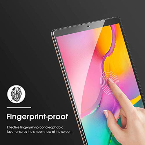 OMOTON Protector Pantalla Samsung Galaxy Tab A 10.1 T510/ T515 2019 Cristal Templado Samsung Tab A 10.1 2019 SM-T510/ T515, 2.5D Borde, Anti-arañazos, No Burbujas, 2 Piezas