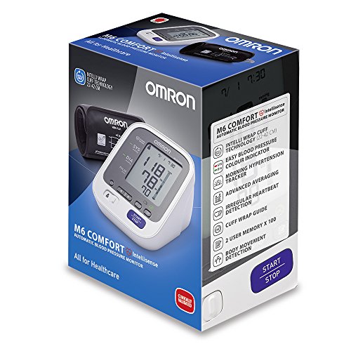 Omron Healthcare M6 Comfort Monitor de presión arterial automático de braz, memoria de hasta 200 mediciones