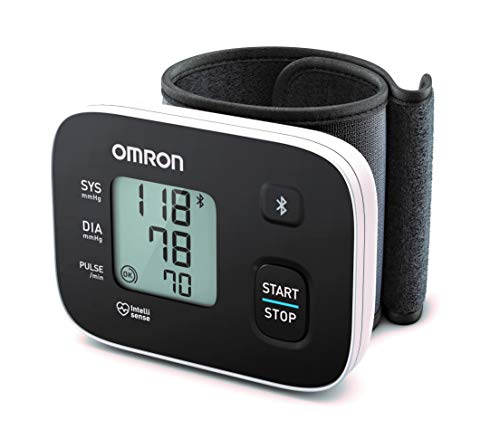 OMRON RS3 Intelli IT - Tensiómetro de muñeca con conectividad Bluetooth para uso doméstico o externo, color negro