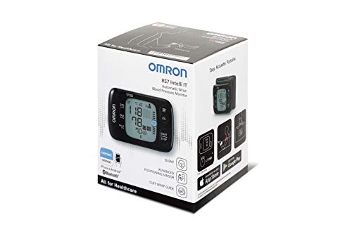 OMRON RS7 Intelli IT - Tensiómetro de muñeca con sensor de posición y conectividad Bluetooth para uso doméstico o externo, color negro