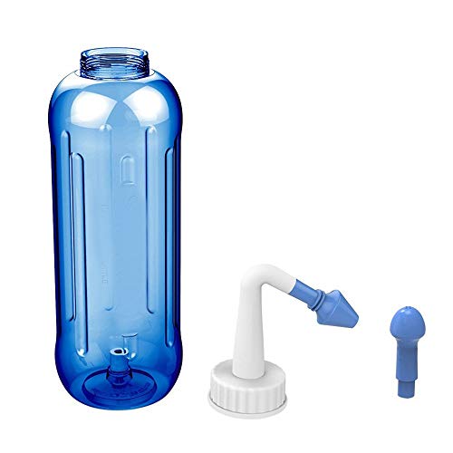 ONCCI Botella de lavado nasal Yoga Nasal 500ml con dos boquillas para niños Adultos Alivio Natural para el resfriado y síntomas de alergia