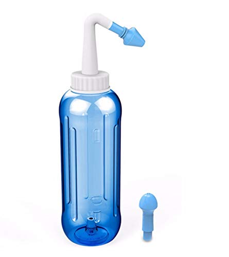 ONCCI Botella de lavado nasal Yoga Nasal 500ml con dos boquillas para niños Adultos Alivio Natural para el resfriado y síntomas de alergia