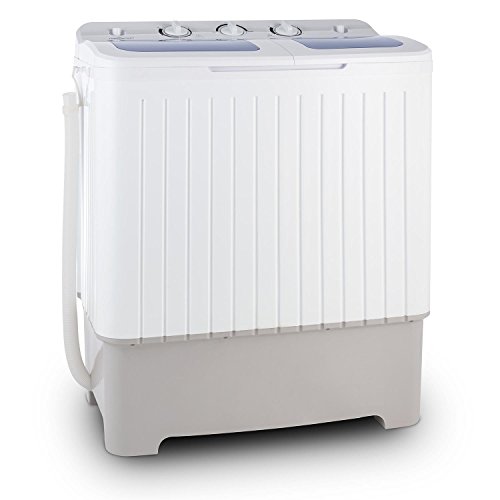 Oneconcept Ecowash XXL - Lavadora Capacidad 6.8 kg, Centrifugadora Capacidad 5.2 kg, Carga Superior, Potencia 400 W, Potencia centrífuga 150 W, Ahorro de Agua y energía, Silenciosa, Blanco