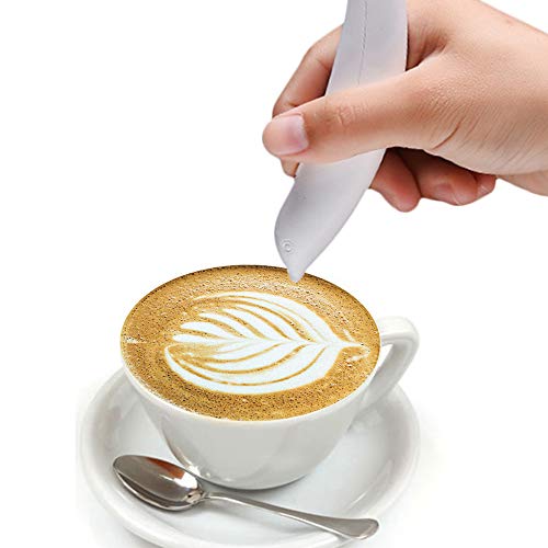 ONEVER Eléctrica Latte Arte Pluma para Café Torta de Especias Pluma Decoración de La Torta Pluma de Tallado de Café Pluma Para Hornear Pasteles (1PC)