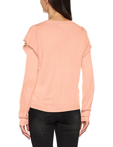 Only Onllova L/s Ruffle Pullover CC Knt suéter, Rosa (Cream Pink Detail: W Melange), 36 (Talla del Fabricante: Small) para Mujer