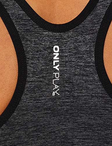 Only Onpmartine Seamless Sports Bra Opus Sujetador Deportivo, Negro (Black Detail:Melange), S para Mujer