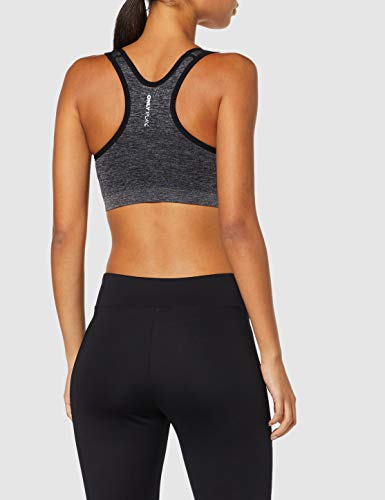 Only Onpmartine Seamless Sports Bra Opus Sujetador Deportivo, Negro (Black Detail:Melange), S para Mujer
