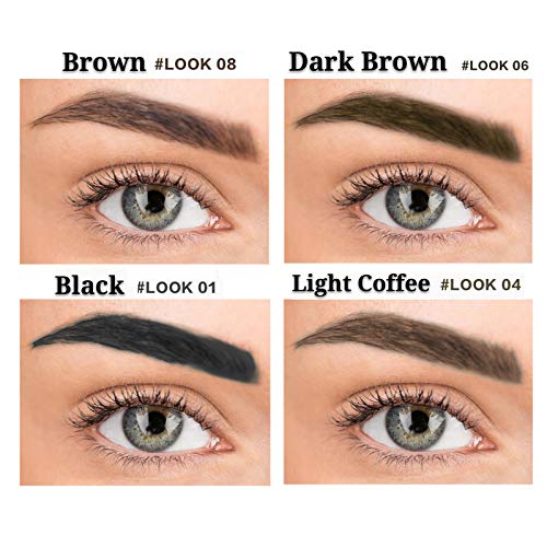 Onlyoily Lápiz de cejas -herramienta de maquillaje de maquillaje retráctil automático de lápiz de cejas(01-Negro)