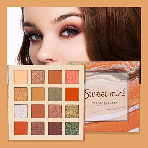 ONLYOIYL Paleta De Sombras De Ojos Profesionales - Paleta Maquillaje - Altamente Pigmentados 16 Colores Brillantes y Mate + Tres pinceles de sombra de ojos (01)