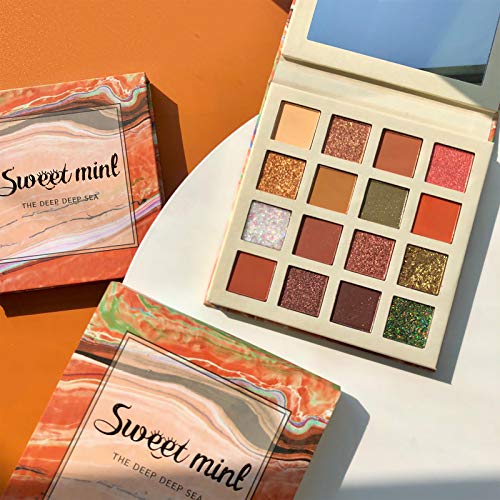 ONLYOIYL Paleta De Sombras De Ojos Profesionales - Paleta Maquillaje - Altamente Pigmentados 16 Colores Brillantes y Mate + Tres pinceles de sombra de ojos (01)