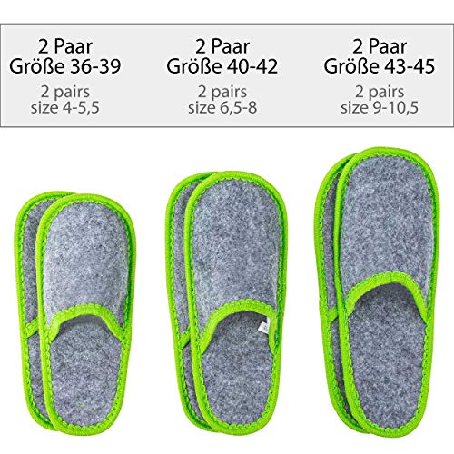 ONVAYA Zapatillas de huéspedes antideslizantes | conjunto de 6 | Zapatilla de fieltro | Inicio gris-verde Home