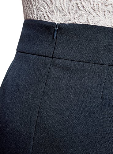 oodji Ultra Mujer Falda Corta Básica, Azul, ES 34 / XXS