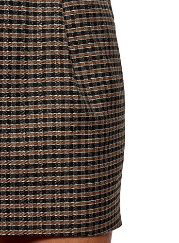 oodji Ultra Mujer Falda Corta con Bolsillos, Marrón, ES 36 / XS