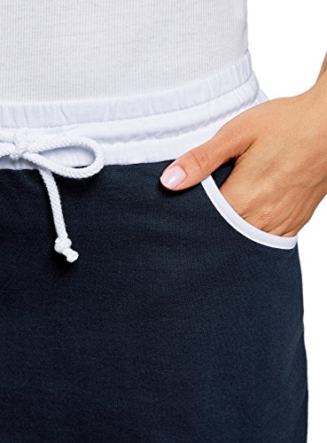 oodji Ultra Mujer Falda de Punto con Cintura Elástica, Turquesa, ES 36 / XS