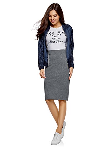 oodji Ultra Mujer Falda Lápiz Básica, Gris, ES 34 / XXS