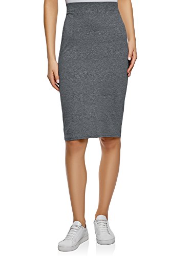 oodji Ultra Mujer Falda Lápiz Básica, Gris, ES 34 / XXS