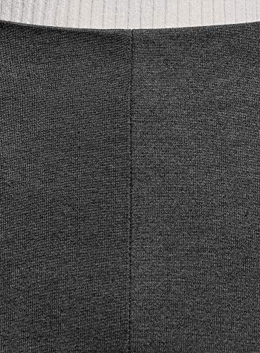 oodji Ultra Mujer Falda Lápiz con Abertura, Gris, ES 42 / L