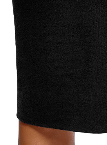 oodji Ultra Mujer Falda Lápiz de Punto, Negro, ES 36 / XS