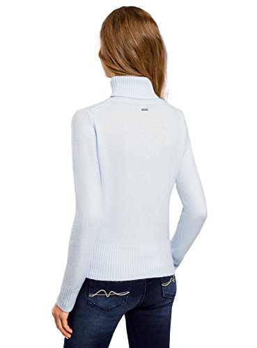 oodji Ultra Mujer Jersey Recortado de Hilo Suave, Azul, ES 40 / M