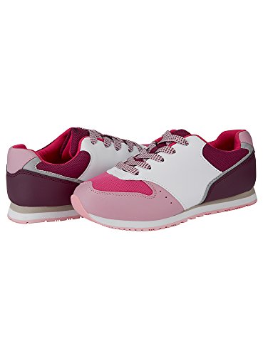 oodji Ultra Mujer Zapatillas Multicolores de Materiales Combinados, Rojo, 40 EU / 6.5 UK