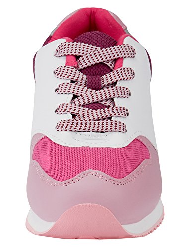 oodji Ultra Mujer Zapatillas Multicolores de Materiales Combinados, Rojo, 40 EU / 6.5 UK