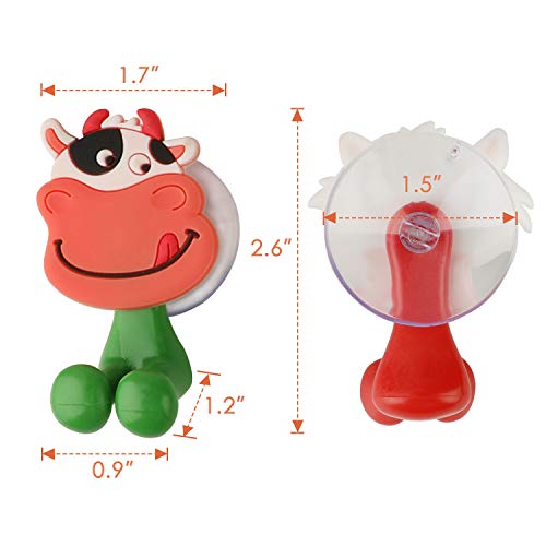 OOTSR 10 Piezas Divertido portacepillos de Dientes para niños, Lindo Titular de Cepillo de Dientes Animal con Ventosa para Ducha, baño, Dormitorio, Montaje en Pared Liso