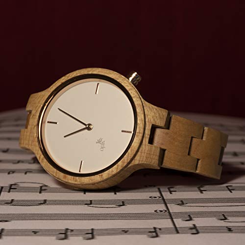Opis UR-F1 (Arce Blanco) Reloj de Madera para Mujer/Reloj de Pulsera de Madera/Reloj Pulsera Vintage para Mujer