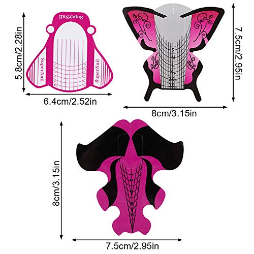 Opopark 300 Piezas Pegatinas Moldes Guías Autoadhesivas para Uñas Adhesivos para Guía de Forma de Uñas Extensión de Uñas