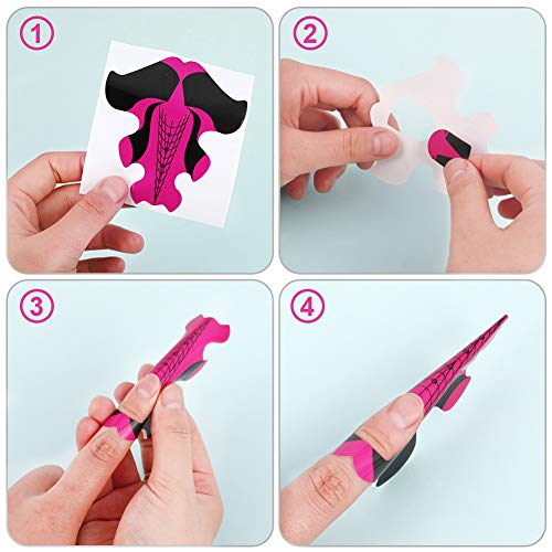 Opopark 300 Piezas Pegatinas Moldes Guías Autoadhesivas para Uñas Adhesivos para Guía de Forma de Uñas Extensión de Uñas