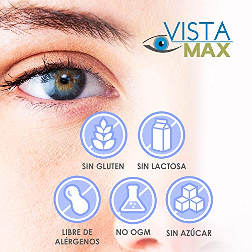 Optimizante y protector de la visión | Con luteína y mirtilo | Fortalece el tejido ocular y la retina | Mejora la visión diurna y nocturna | Tratamiento para la salud de los ojos | 60 unidades